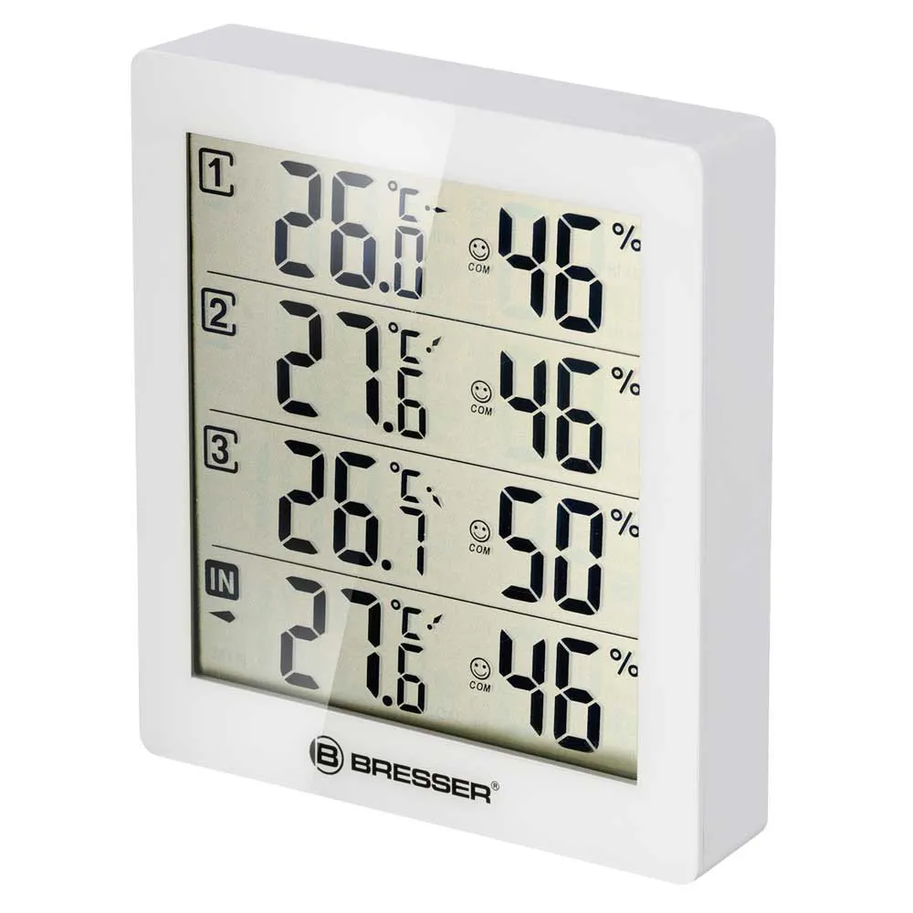 Bresser Temeo Higro Quadro 4 Thermometer Und Hygrometer, White, One Size Bresser Temeo Higro Quadro 4 Thermometer Und Hygrometer, White, One Size