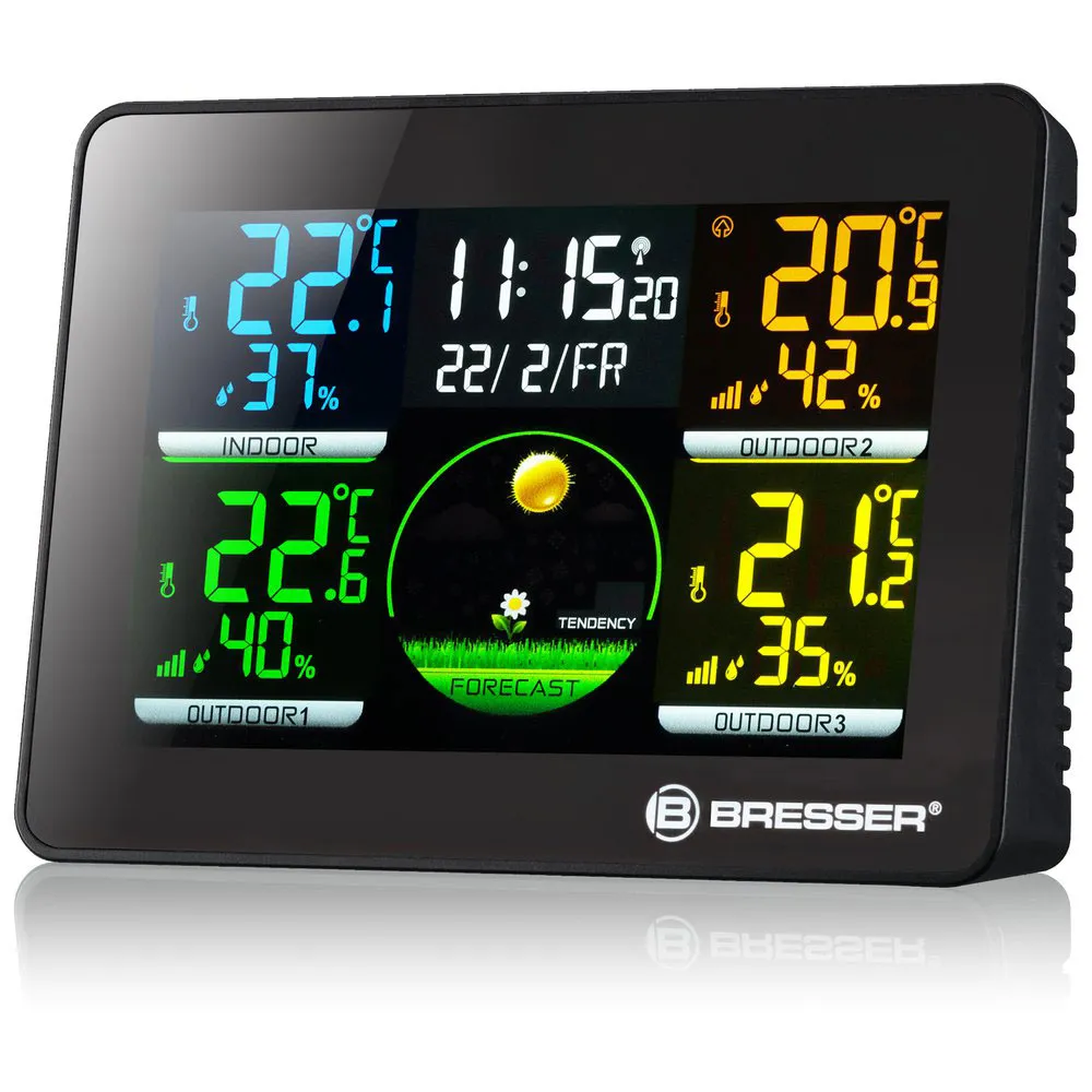 Bresser Thermo Hygro Quadro Nlx 3 Sensors Thermometer Und Hygrometer, Black, One Size Bresser Thermo Hygro Quadro Nlx 3 Sensors Thermometer Und Hygrometer, Black, One Size