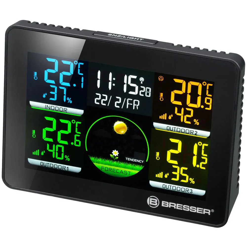 Bresser Thermo Hygro Quadro Nlx 3 Sensors Thermometer Und Hygrometer, Black, One Size Bresser Thermo Hygro Quadro Nlx 3 Sensors Thermometer Und Hygrometer, Black, One Size
