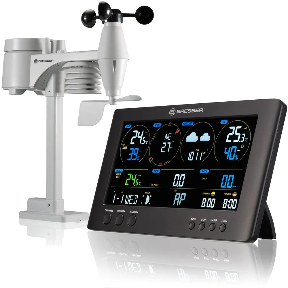 Bresser Wifi Clearview 7-in-1 Sensor Wetterstation, Black / white, One Size, EU Plug 220V Bresser Wifi Clearview 7-in-1 Sensor Wetterstation, Black / white, One Size, EU Plug 220V