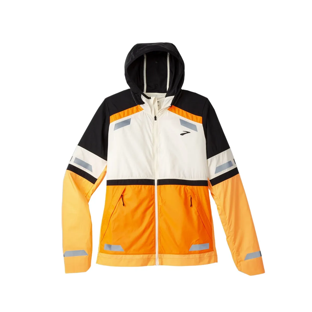 Brooks Run Visible Jacke 2.0, Orange weiß schwarz