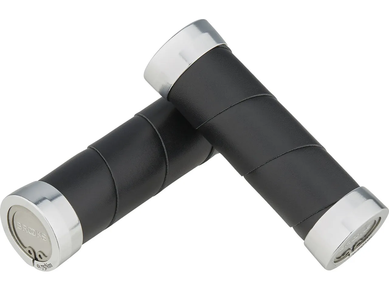 Brooks Slender Leder Lenkergriffe für Drehgriffschalter beidseitig, Black, 100mm / 100mm