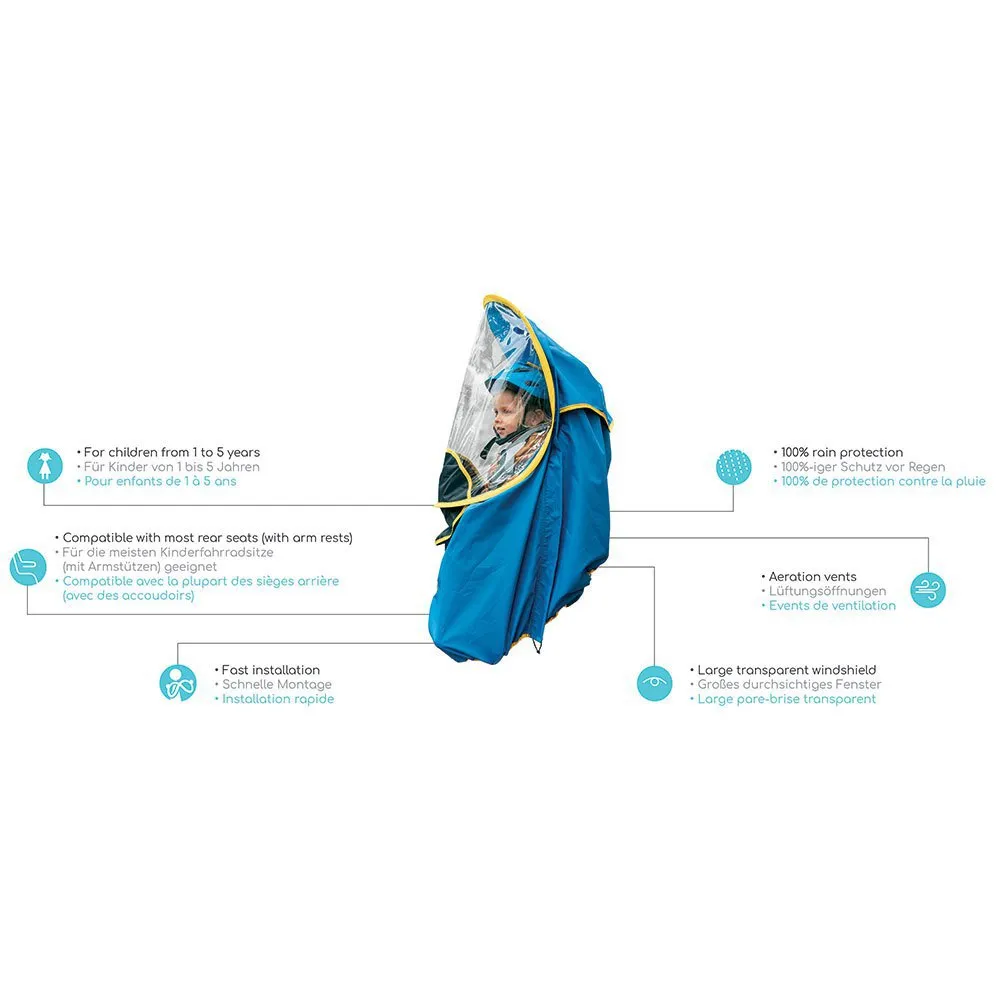 BUB-UP Kids Child Bike Seat Regenschutz, Blue, One Size BUB-UP Kids Child Bike Seat Regenschutz, Blue, One Size