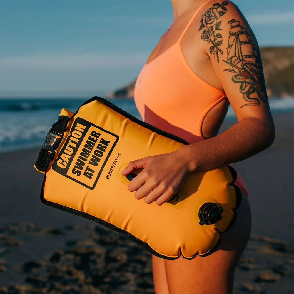Buddyswim Caution Swimmer At Work Boje 20l, Yellow Buddyswim Caution Swimmer At Work Boje 20l, Yellow