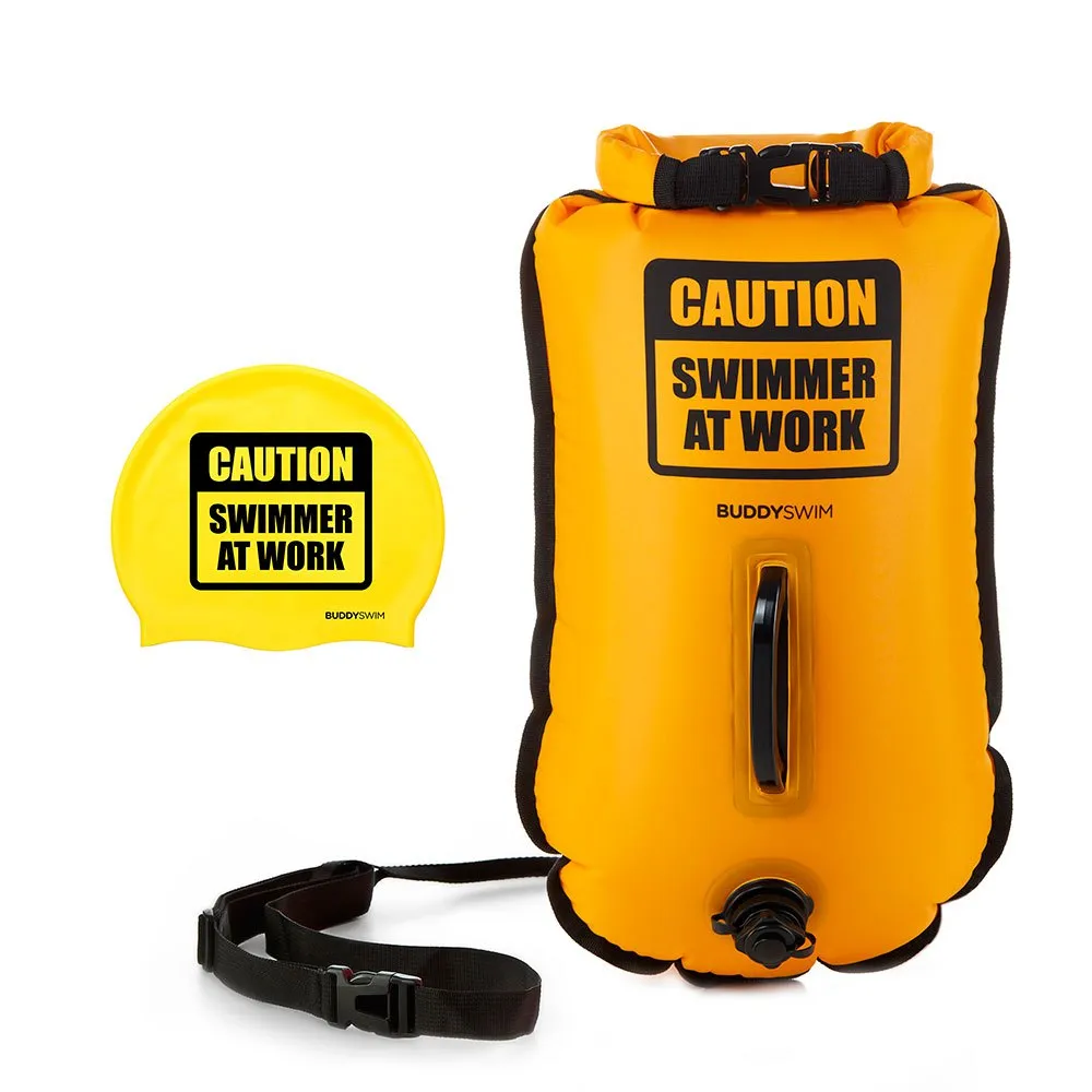 Buddyswim Caution Swimmer At Work Boje 20l, Yellow Buddyswim Caution Swimmer At Work Boje 20l, Yellow