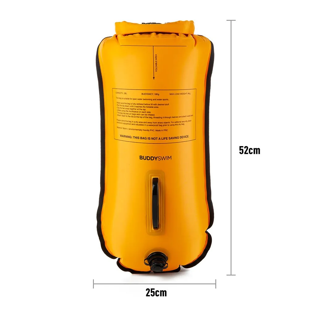 Buddyswim Caution Swimmer At Work Boje 28l, Yellow Buddyswim Caution Swimmer At Work Boje 28l, Yellow