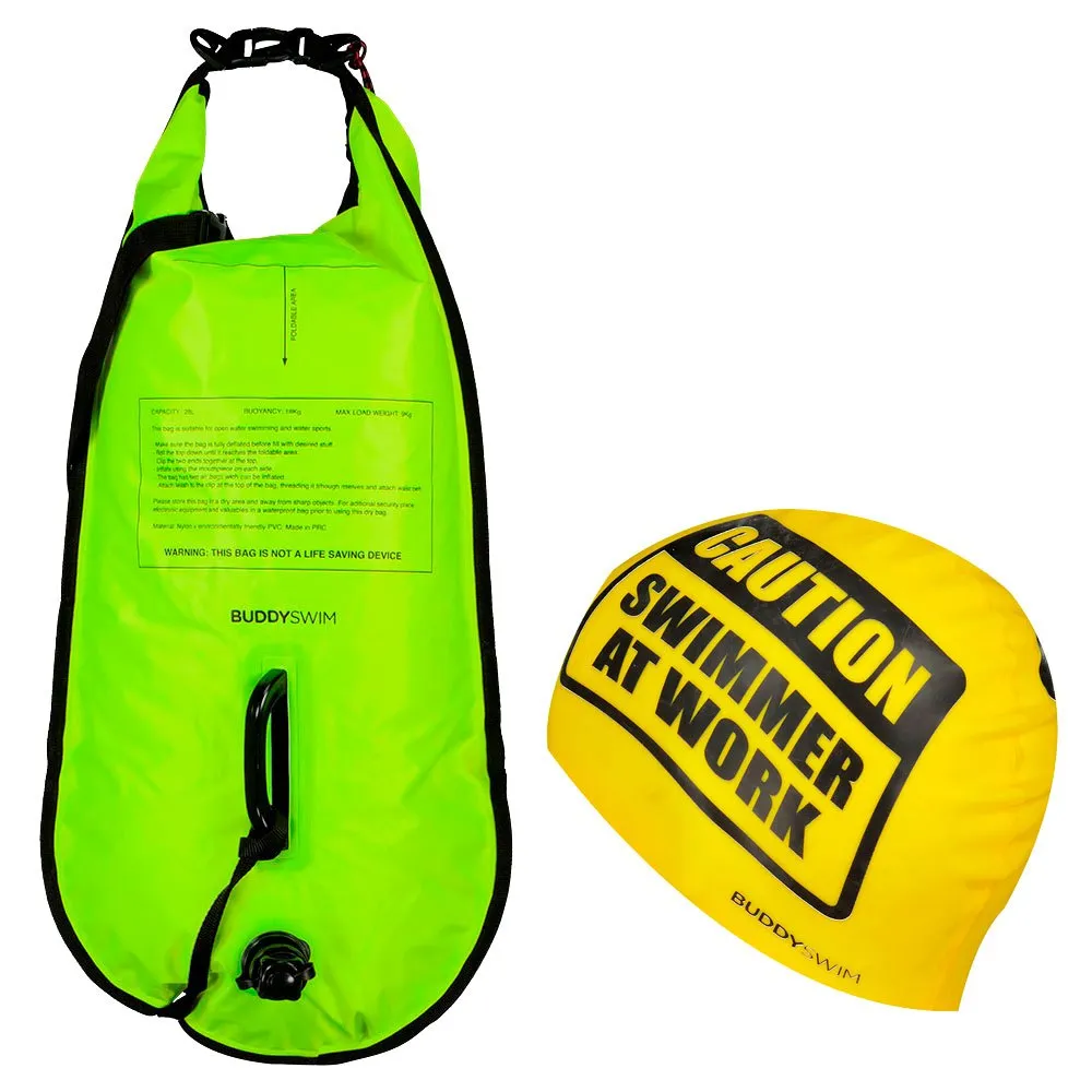 Buddyswim Caution Swimmer At Work Boje 28l, Yellow Buddyswim Caution Swimmer At Work Boje 28l, Yellow