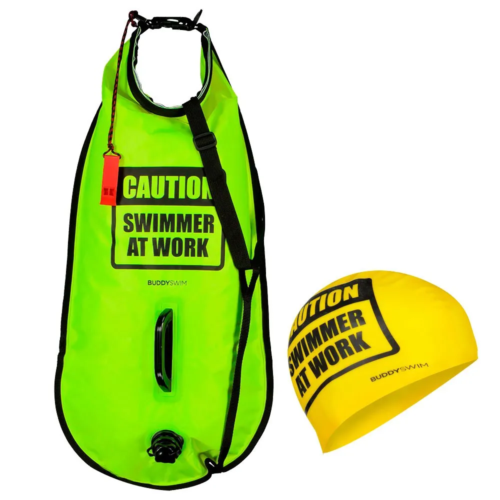 Buddyswim Caution Swimmer At Work Boje 28l, Yellow Buddyswim Caution Swimmer At Work Boje 28l, Yellow
