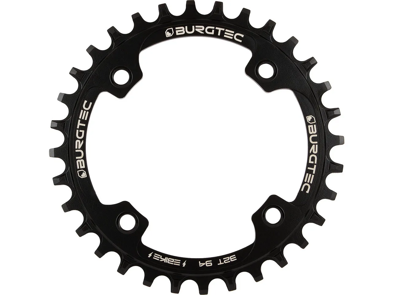 Burgtec 94 mm BCD E-Bike Stahl Thick Thin Kettenblatt, Schwarz Burgtec 94 mm BCD E-Bike Stahl Thick Thin Kettenblatt, Schwarz