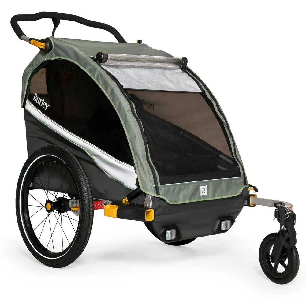 Burley D´lite X Doble Fahrradanhänger, Green carbon, Max 34kg Burley D´lite X Doble Fahrradanhänger, Green carbon, Max 34kg
