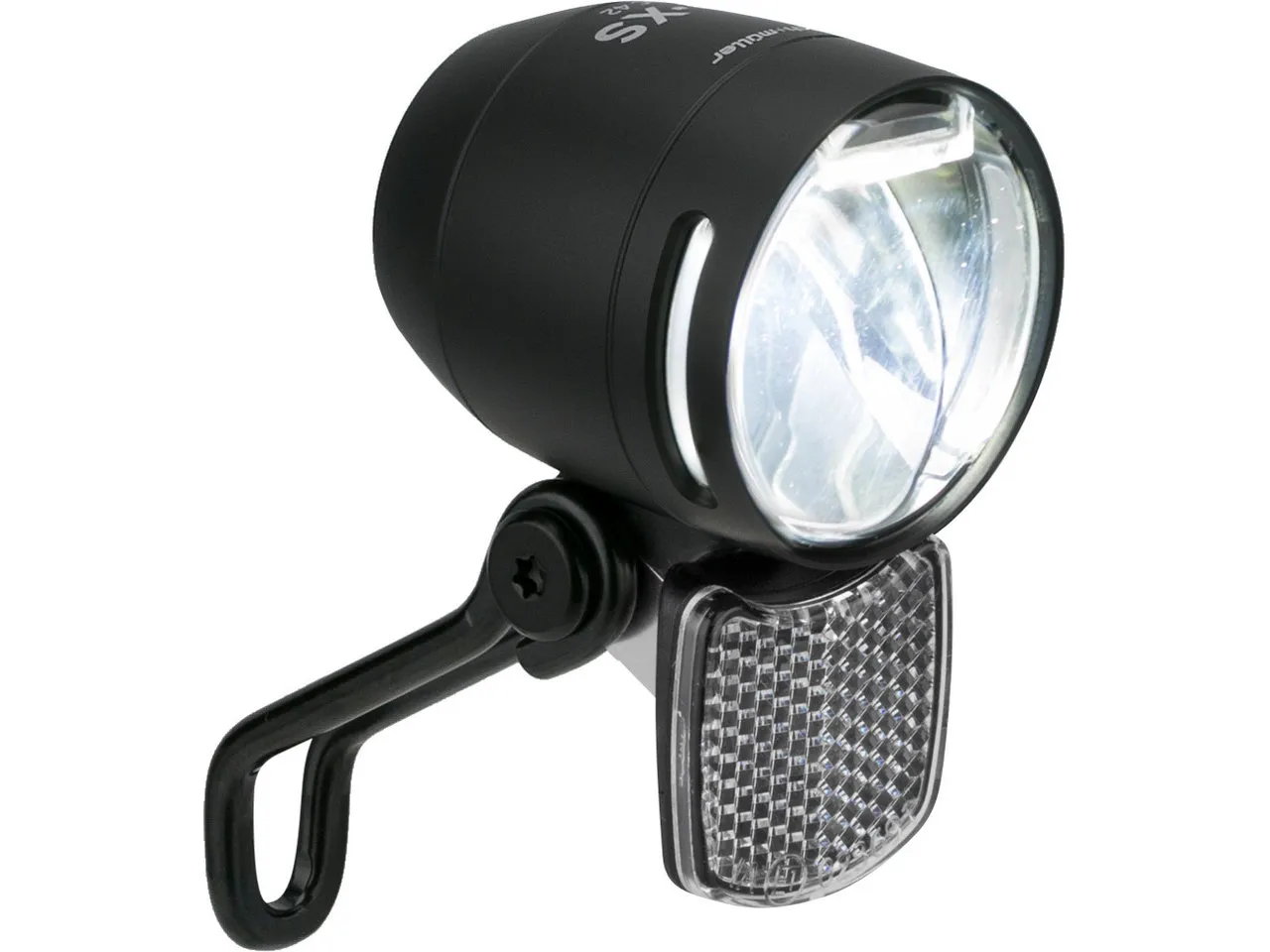 Busch + Müller IQ-XS E LED Frontlicht für E-Bikes mit StVZO-Zulassung, Schwarz, 80lx