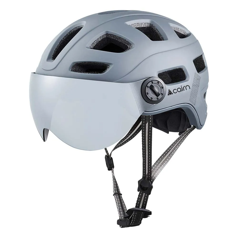 CAIRN Quartz Visor Led Usb Stadthelm, Mat grey