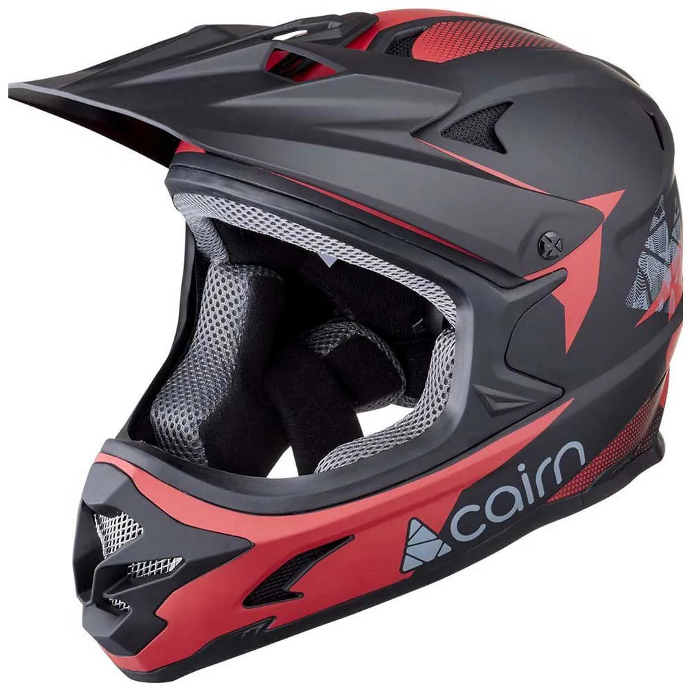CAIRN X Track Downhillhelm, Mat black / red
