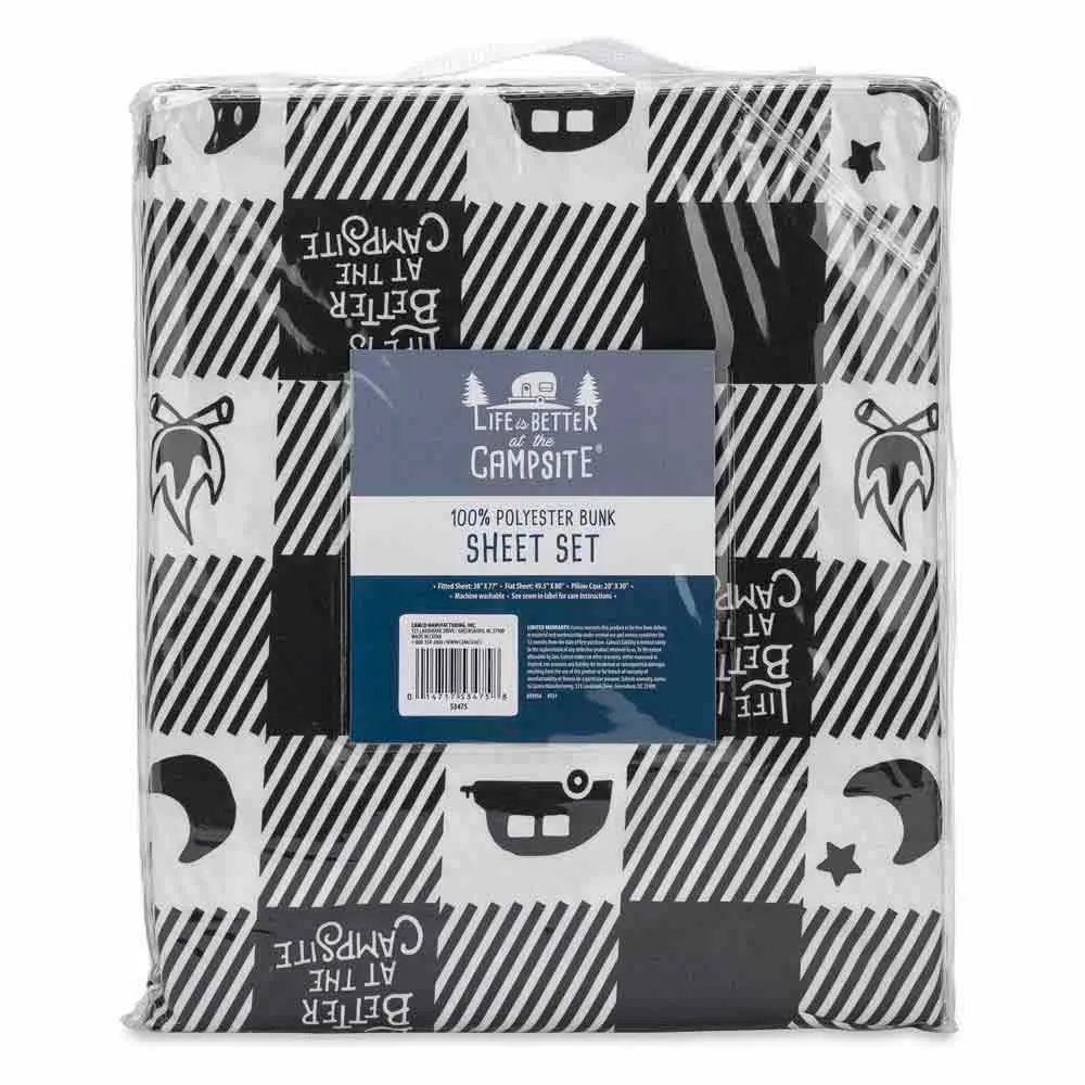 Camco Bunk Bettlaken, Black / white, One Size Camco Bunk Bettlaken, Black / white, One Size