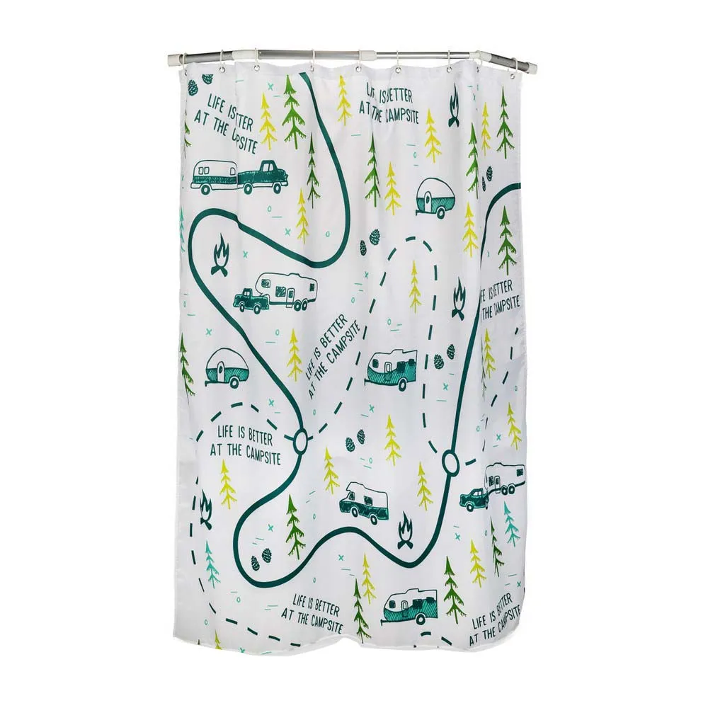 Camco Duschvorhang, White / map design, 172.72 x 137.16cm Camco Duschvorhang, White / map design, 172.72 x 137.16cm