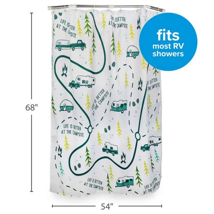 Camco Duschvorhang, White / map design, 172.72 x 137.16cm Camco Duschvorhang, White / map design, 172.72 x 137.16cm