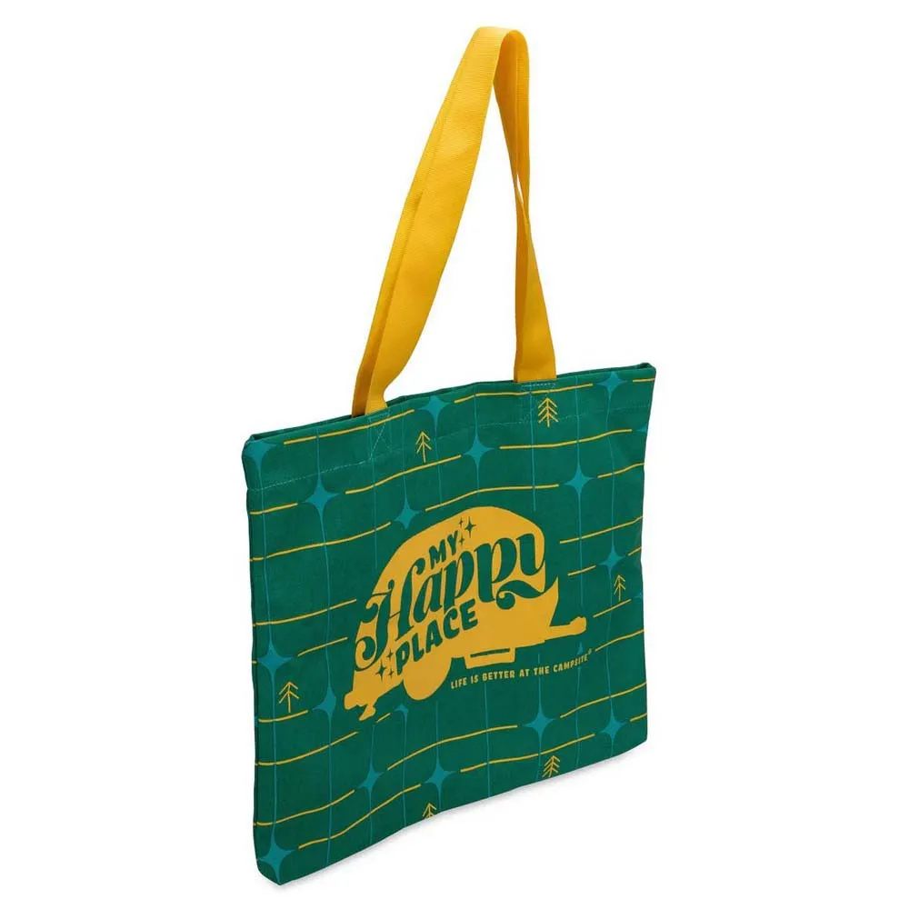 Camco My Happy Place Stofftasche, Green grid Camco My Happy Place Stofftasche, Green grid