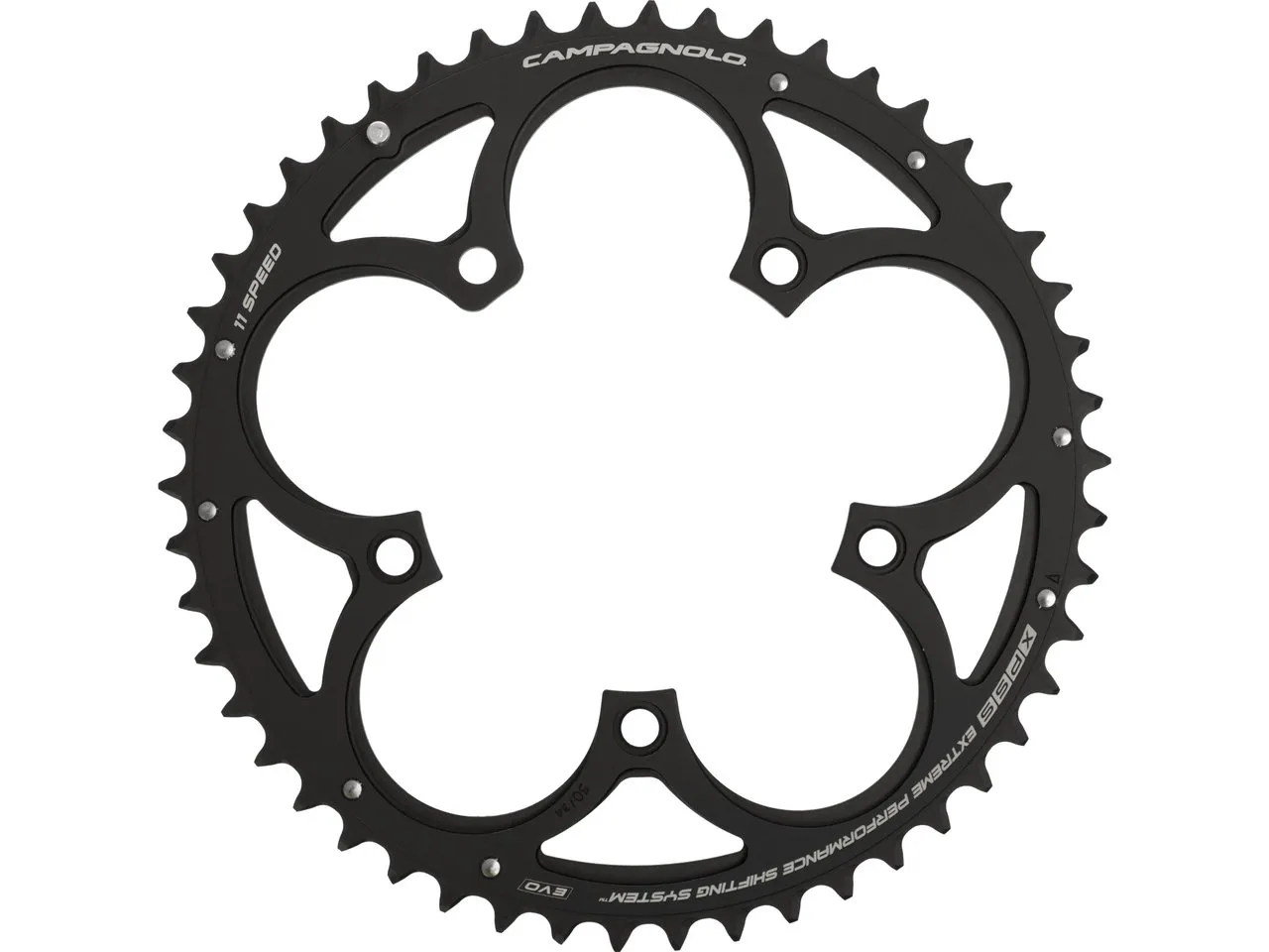 Campagnolo Kettenblatt Comp One, 11-fach, 5-Arm, 135 mm Lochkreis Mod 2011-2015, Grau, 53t