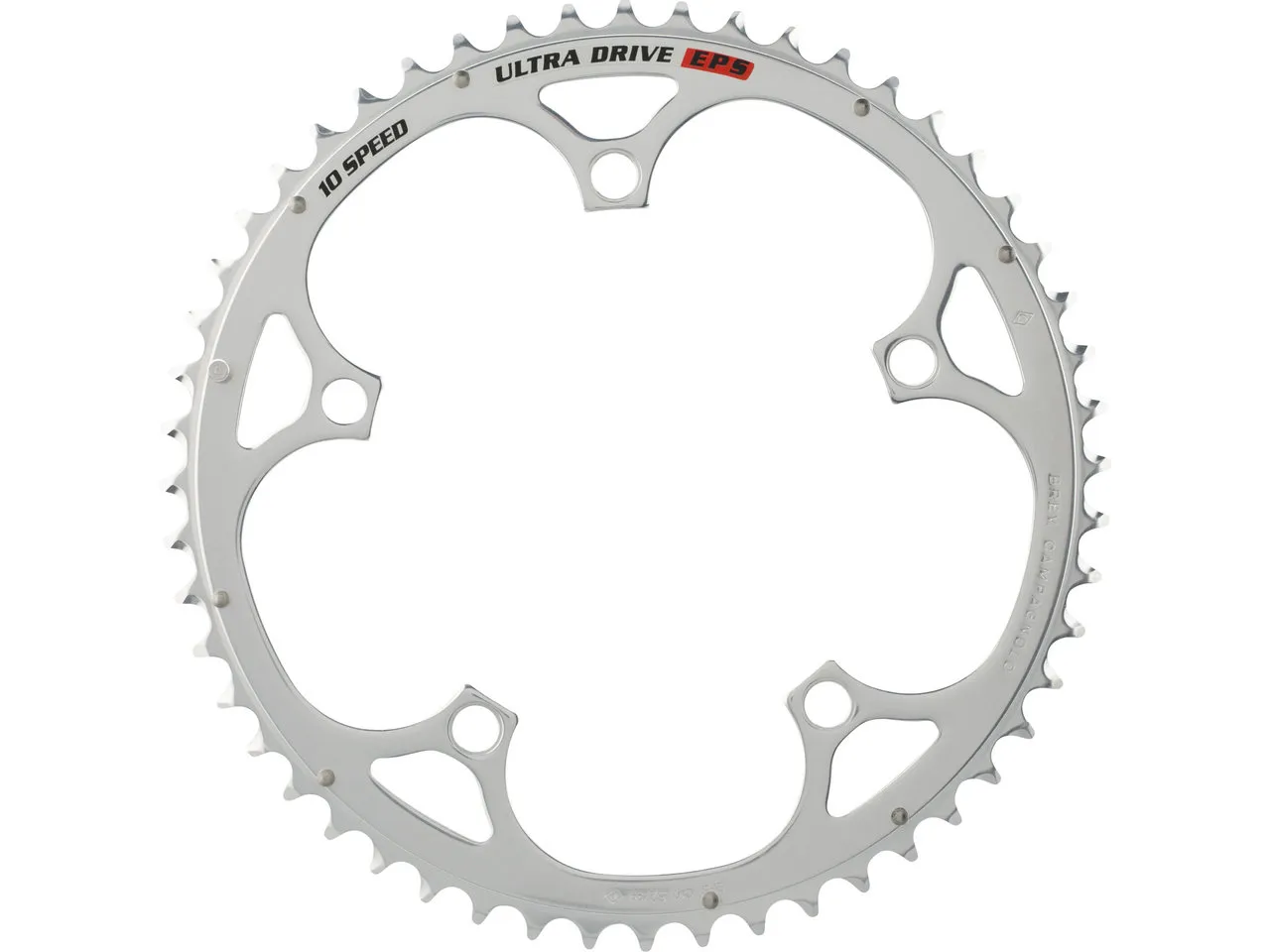 Campagnolo Kettenblatt Record, 10-fach, 5-Arm, außen, 135mm Lochkreis Modell 2003, Silber, 52t( x 39)
