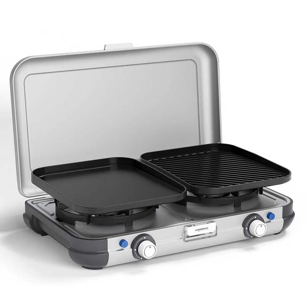 Campingaz 2 Grill & Go Cv Gaskocher Campingküche 2 Brennern, Silver / blue, One Size Campingaz 2 Grill & Go Cv Gaskocher Campingküche 2 Brennern, Silver / blue, One Size