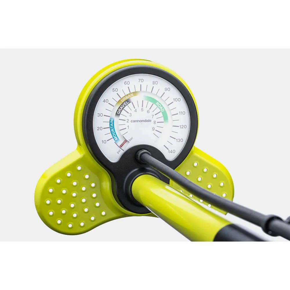 Cannondale Essential Standpumpe, Yellow, 140psi Cannondale Essential Standpumpe, Yellow, 140psi