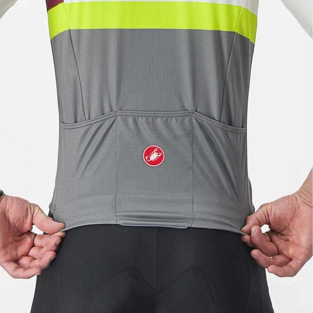 Castelli A Blocco Kurzarm-radtrikot Refurbished, Ivory / bordeaux / electric lime Castelli A Blocco Kurzarm-radtrikot Refurbished, Ivory / bordeaux / electric lime