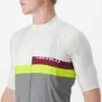 Castelli A Blocco Kurzarm-radtrikot Refurbished, Ivory / bordeaux / electric lime