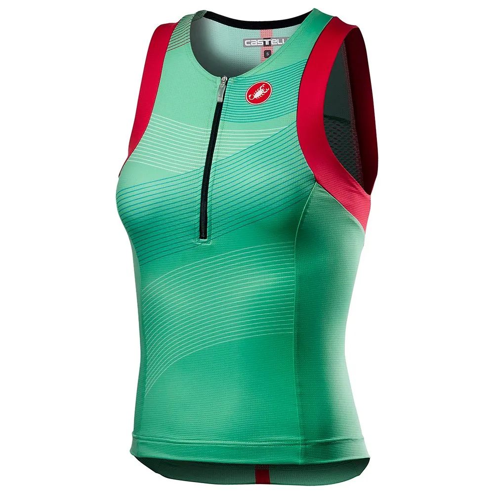 Castelli ärmelloses Triathlon-trikot, Multicolour / jade green, S Castelli ärmelloses Triathlon-trikot, Multicolour / jade green, S