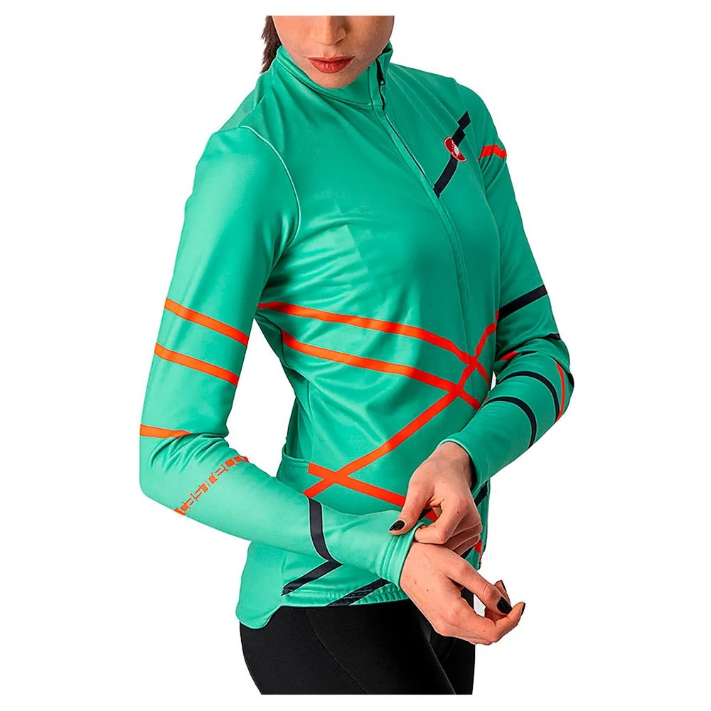 Castelli Diagonal Fz Langarm-trikot, Jade green / brilliant pink / dark steel blue, S Castelli Diagonal Fz Langarm-trikot, Jade green / brilliant pink / dark steel blue, S