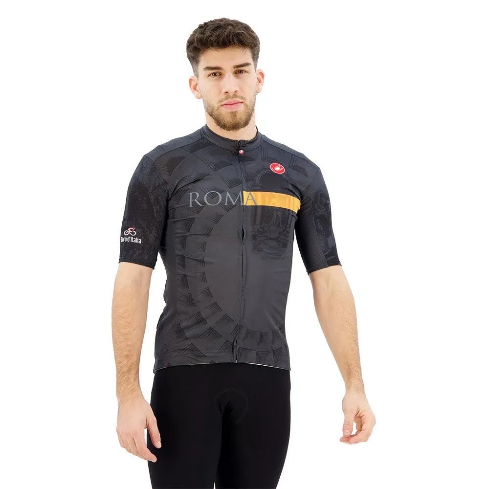 Castelli #giro Roma Kurzarm-radtrikot, Anthracite / dark grey / yellow