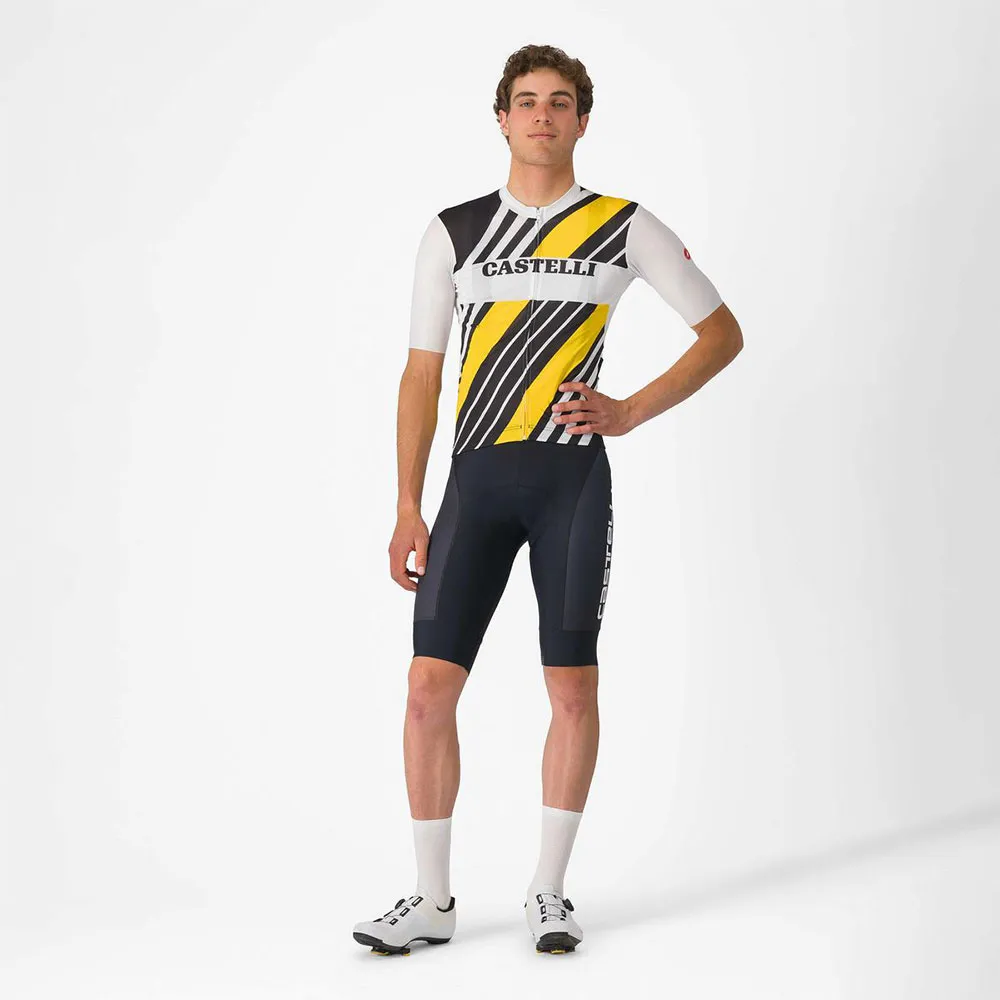 Castelli Heritage Kurzarm-radtrikot, Black / white / yellow Castelli Heritage Kurzarm-radtrikot, Black / white / yellow