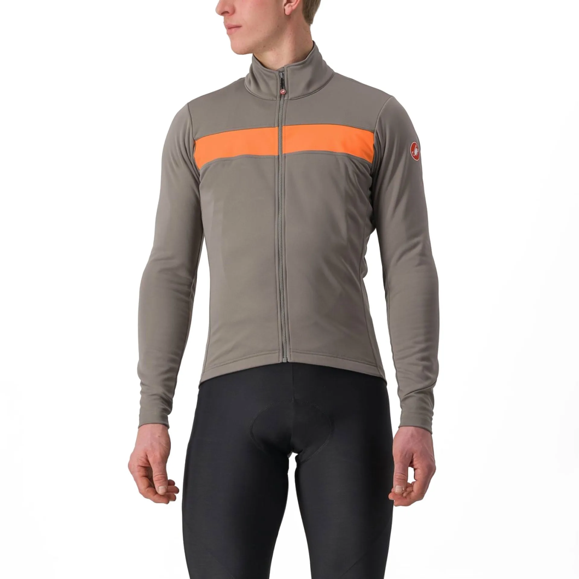 Castelli RADDOPPIA 3 Jacke Warme & winddichte Winter-Radjacke, Nickel gray/red orange Castelli RADDOPPIA 3 Jacke Warme & winddichte Winter-Radjacke, Nickel gray/red orange