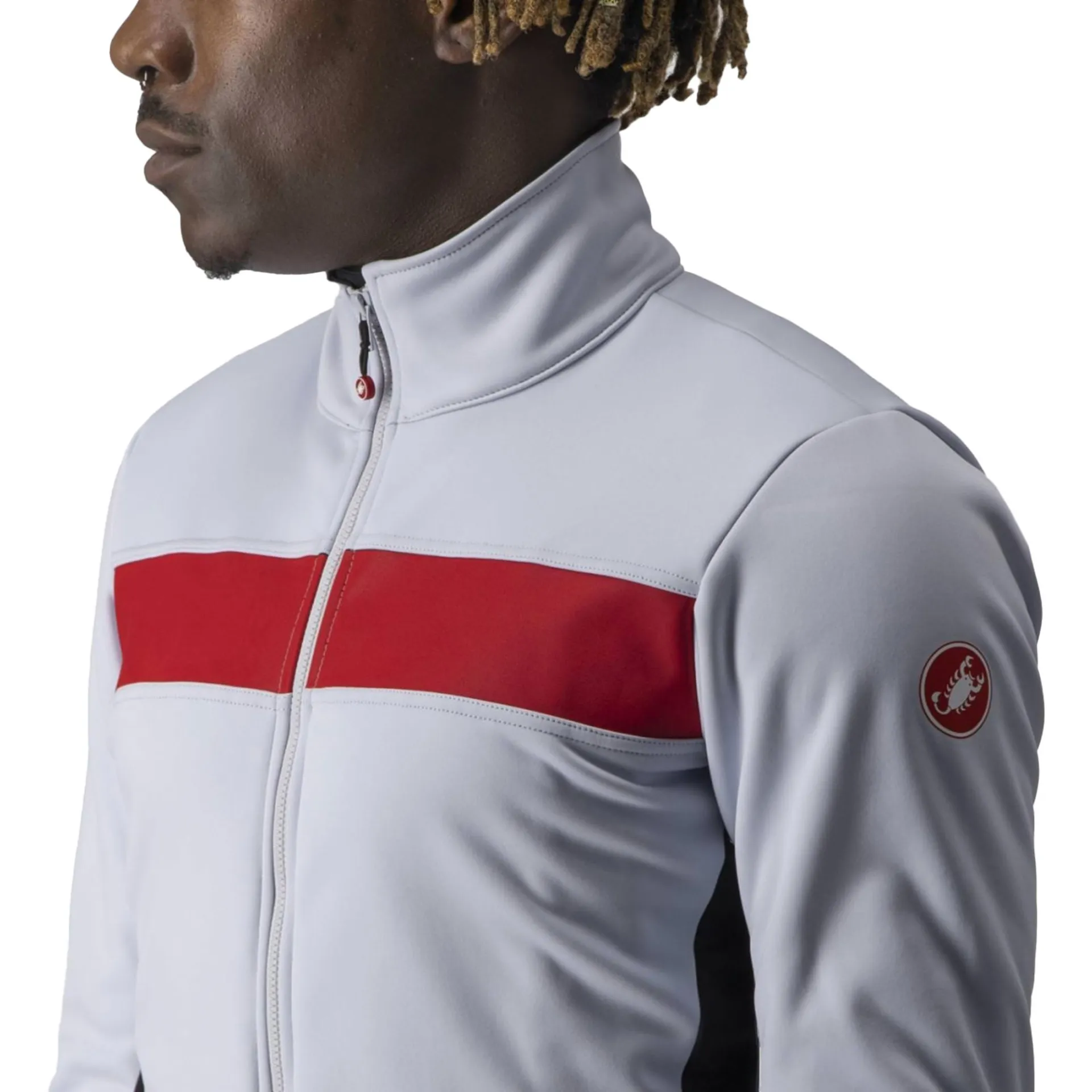 Castelli RADDOPPIA 3 Jacke Warme & winddichte Winter-Radjacke, Nickel gray/red orange Castelli RADDOPPIA 3 Jacke Warme & winddichte Winter-Radjacke, Nickel gray/red orange