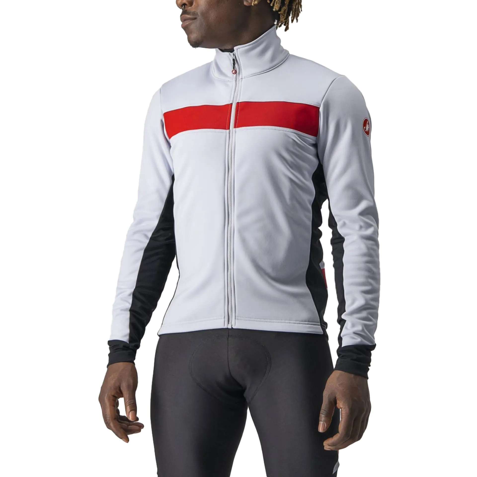 Castelli RADDOPPIA 3 Jacke Warme & winddichte Winter-Radjacke, Nickel gray/red orange Castelli RADDOPPIA 3 Jacke Warme & winddichte Winter-Radjacke, Nickel gray/red orange