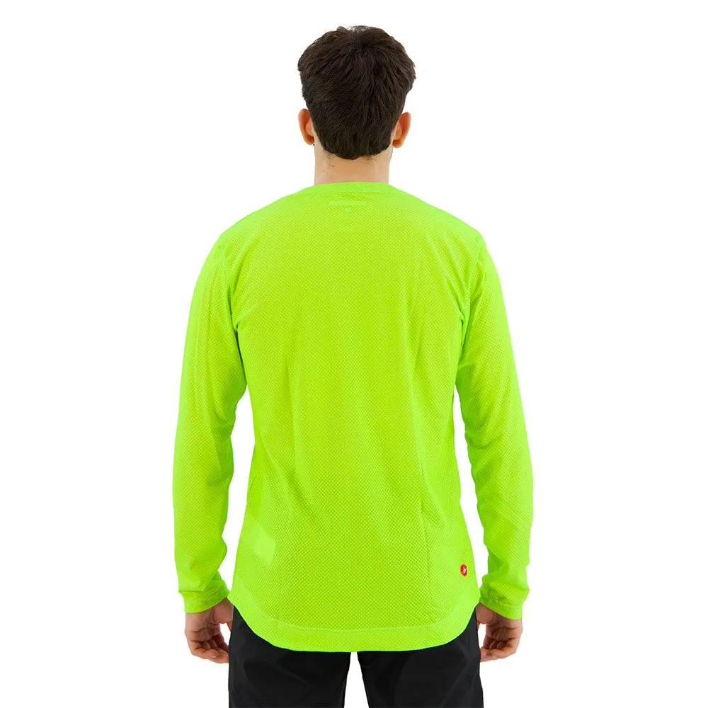 Castelli Trail Tech Langarm-t-shirt, Electric lime / dark grey, M Castelli Trail Tech Langarm-t-shirt, Electric lime / dark grey, M
