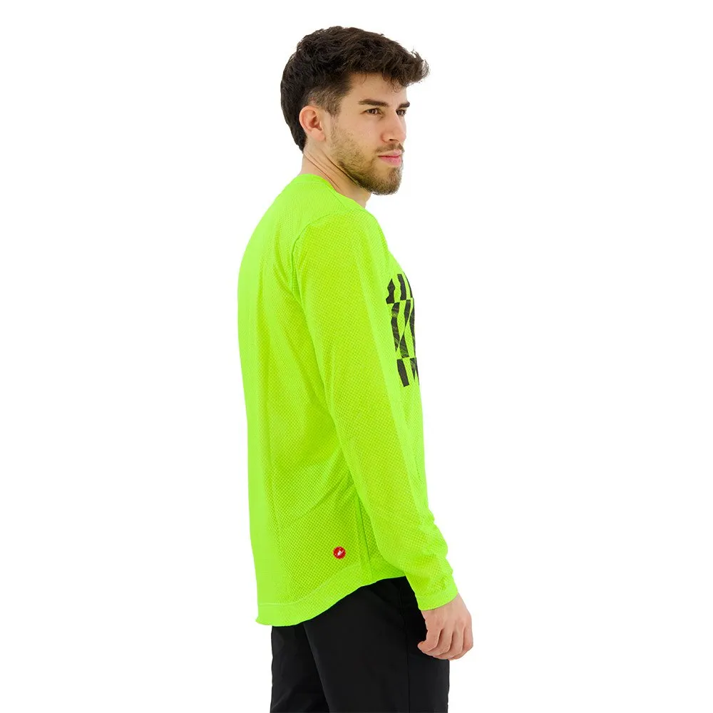 Castelli Trail Tech Langarm-t-shirt, Electric lime / dark grey, M Castelli Trail Tech Langarm-t-shirt, Electric lime / dark grey, M
