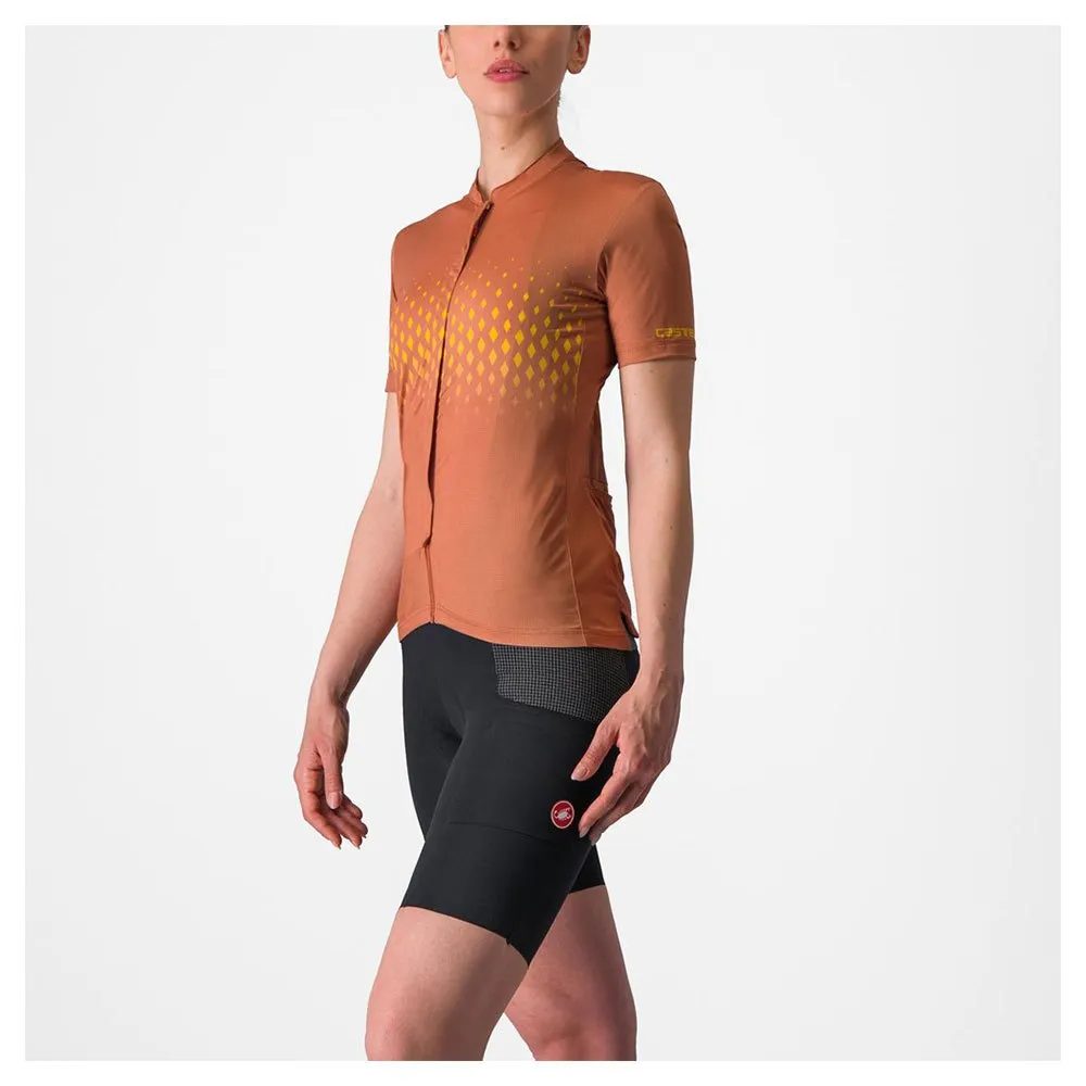 Castelli Unilimited Sentiero Kurzarm-radtrikot, Mocha / goldenrod Castelli Unilimited Sentiero Kurzarm-radtrikot, Mocha / goldenrod