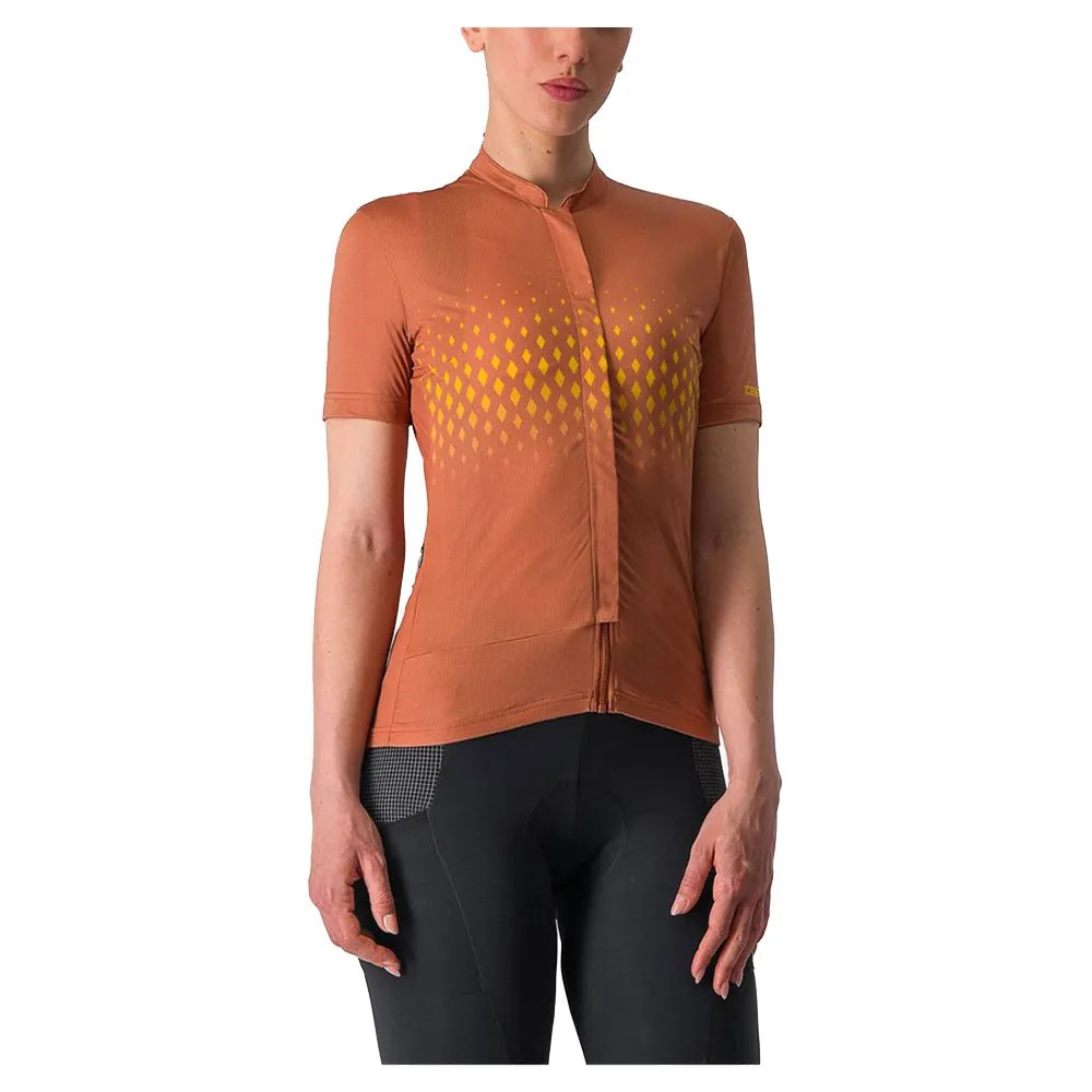 Castelli Unilimited Sentiero Kurzarm-radtrikot, Mocha / goldenrod Castelli Unilimited Sentiero Kurzarm-radtrikot, Mocha / goldenrod