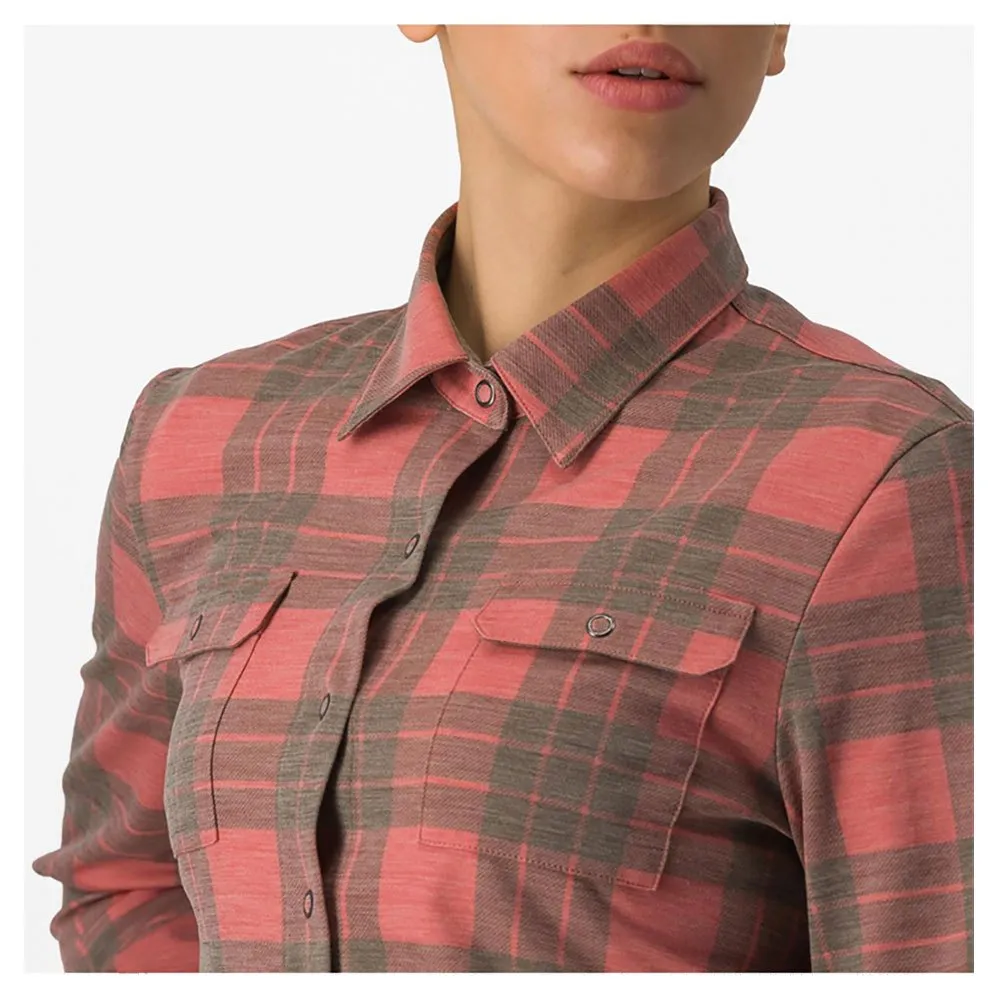 Castelli Unlimitd Flannel Langarmhemd, Mineral red / tarmac, S Castelli Unlimitd Flannel Langarmhemd, Mineral red / tarmac, S