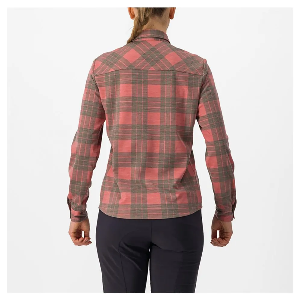 Castelli Unlimitd Flannel Langarmhemd, Mineral red / tarmac, S Castelli Unlimitd Flannel Langarmhemd, Mineral red / tarmac, S
