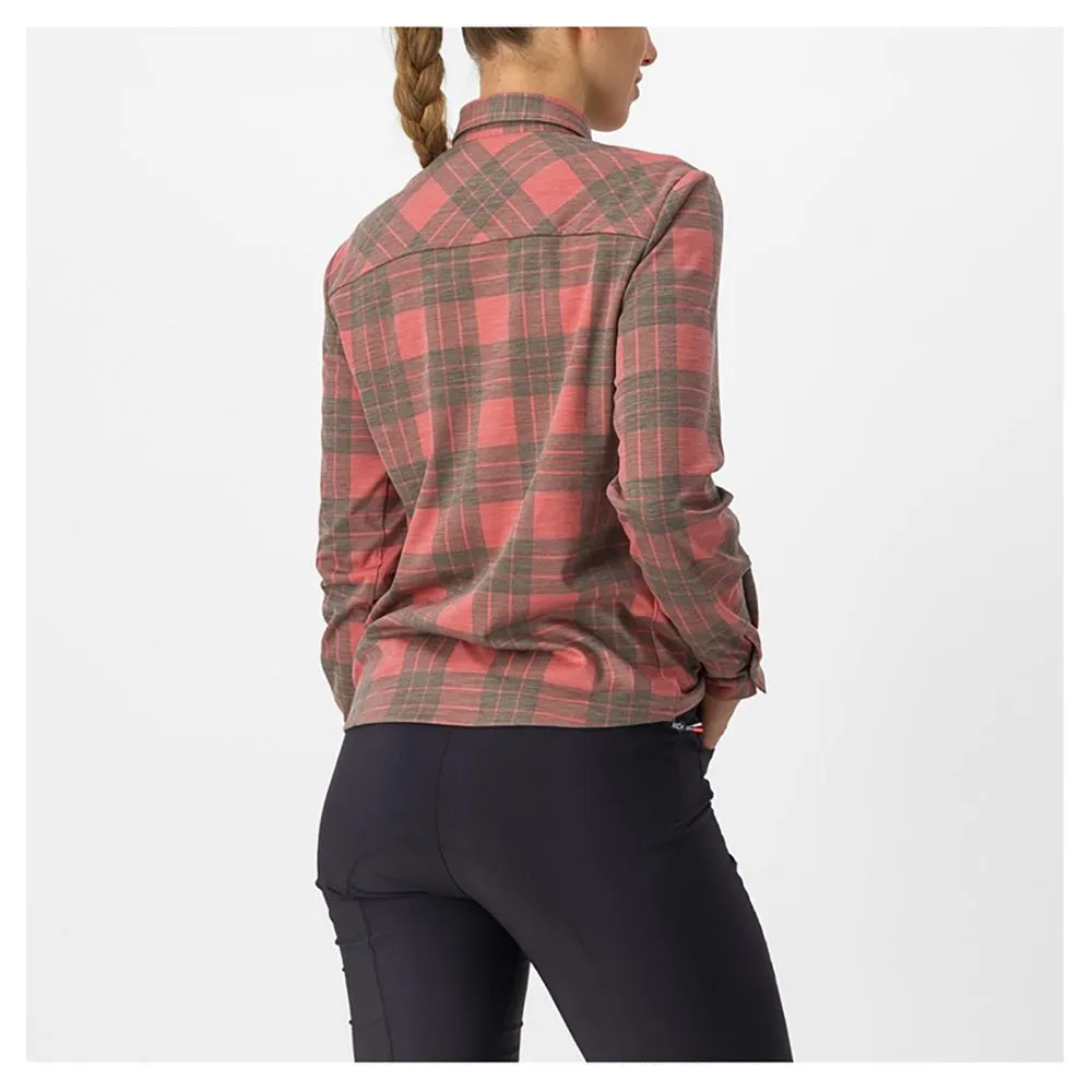 Castelli Unlimitd Flannel Langarmhemd, Mineral red / tarmac, S Castelli Unlimitd Flannel Langarmhemd, Mineral red / tarmac, S