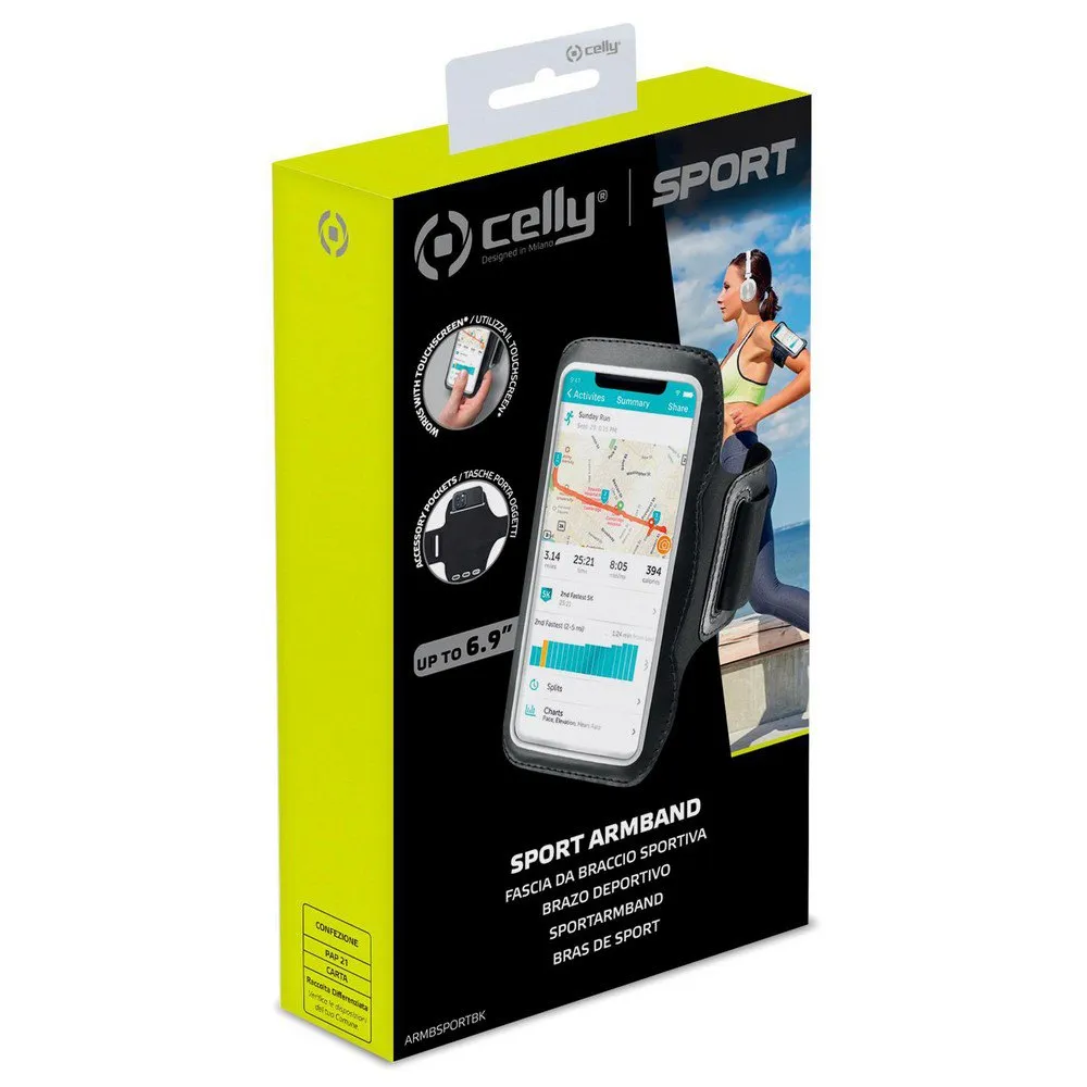 Celly Armbsportbk 6.9´´ Laufarmband, Black, One Size