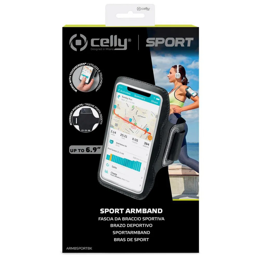 Celly Armbsportbk 6.9´´ Laufarmband, Black, One Size