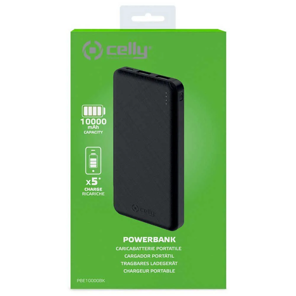 Celly Powerbank 10a, Black, One Size Celly Powerbank 10a, Black, One Size