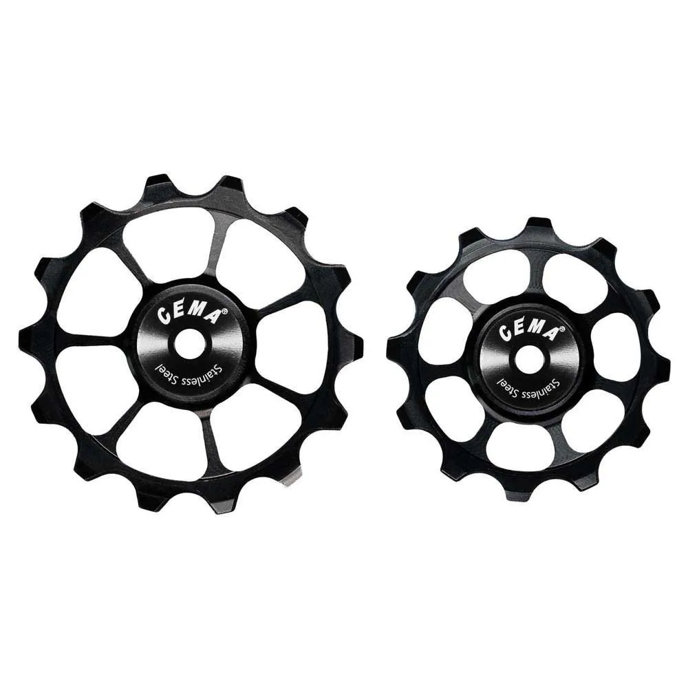 Cema 10/11v Alloy Stainless Steel Fahrrad-schaltröllchensatz, Black, 12-14t