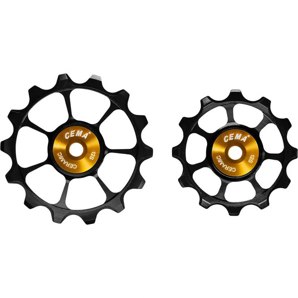 Cema Sram Axs Road Ceramic Fahrrad-schaltröllchensatz, Black / gold, 12-14t Cema Sram Axs Road Ceramic Fahrrad-schaltröllchensatz, Black / gold, 12-14t