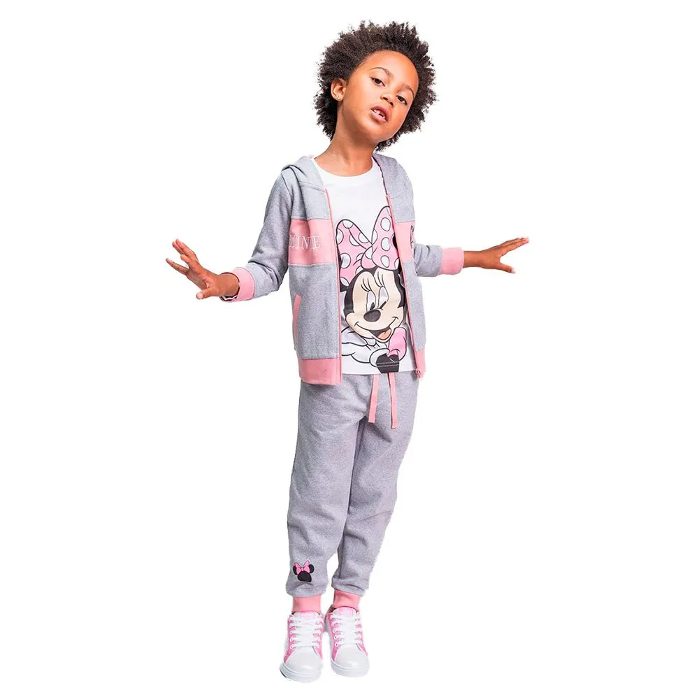 Cerda Group Cotton Brushed Minnie Trainingsanzug 3 Stücke, Gray, 24MON Cerda Group Cotton Brushed Minnie Trainingsanzug 3 Stücke, Gray, 24MON