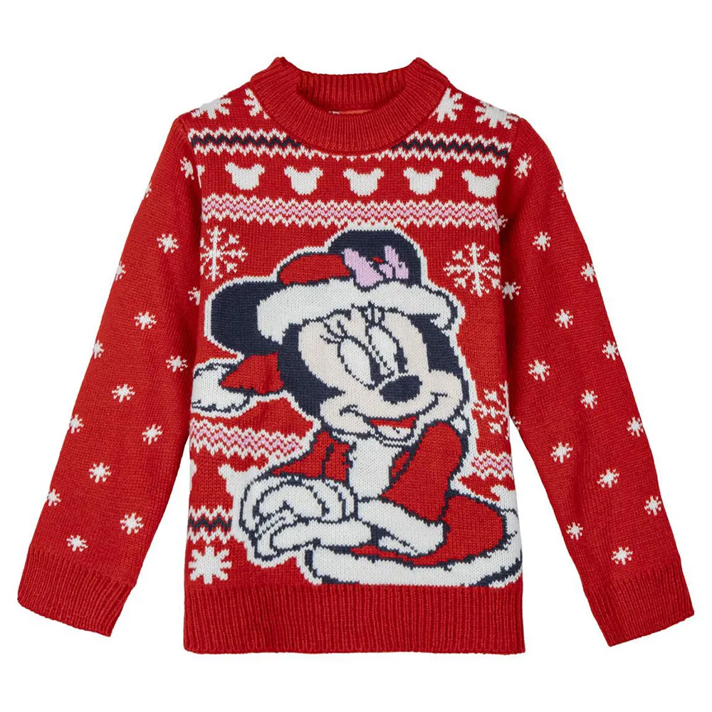 Cerda Group Knitted Christmas Minnie Pullover, Red, 6Y Cerda Group Knitted Christmas Minnie Pullover, Red, 6Y