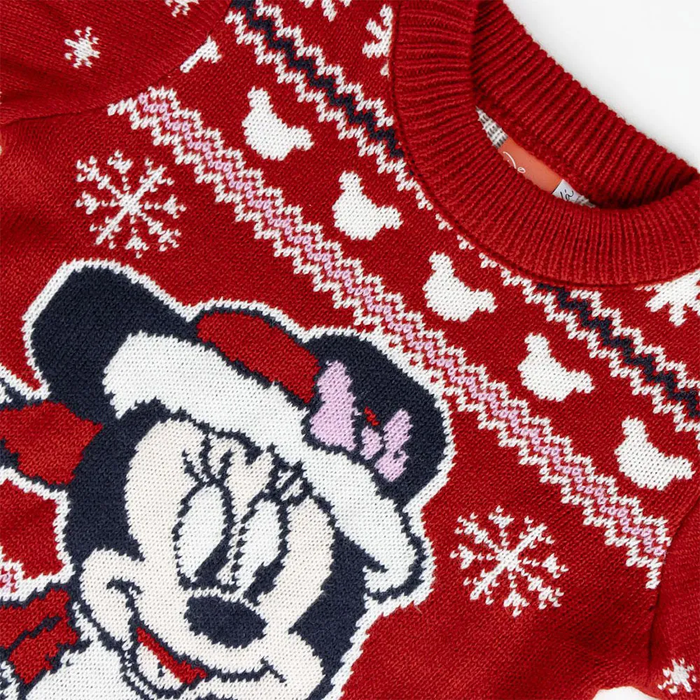 Cerda Group Knitted Christmas Minnie Pullover, Red, 6Y Cerda Group Knitted Christmas Minnie Pullover, Red, 6Y