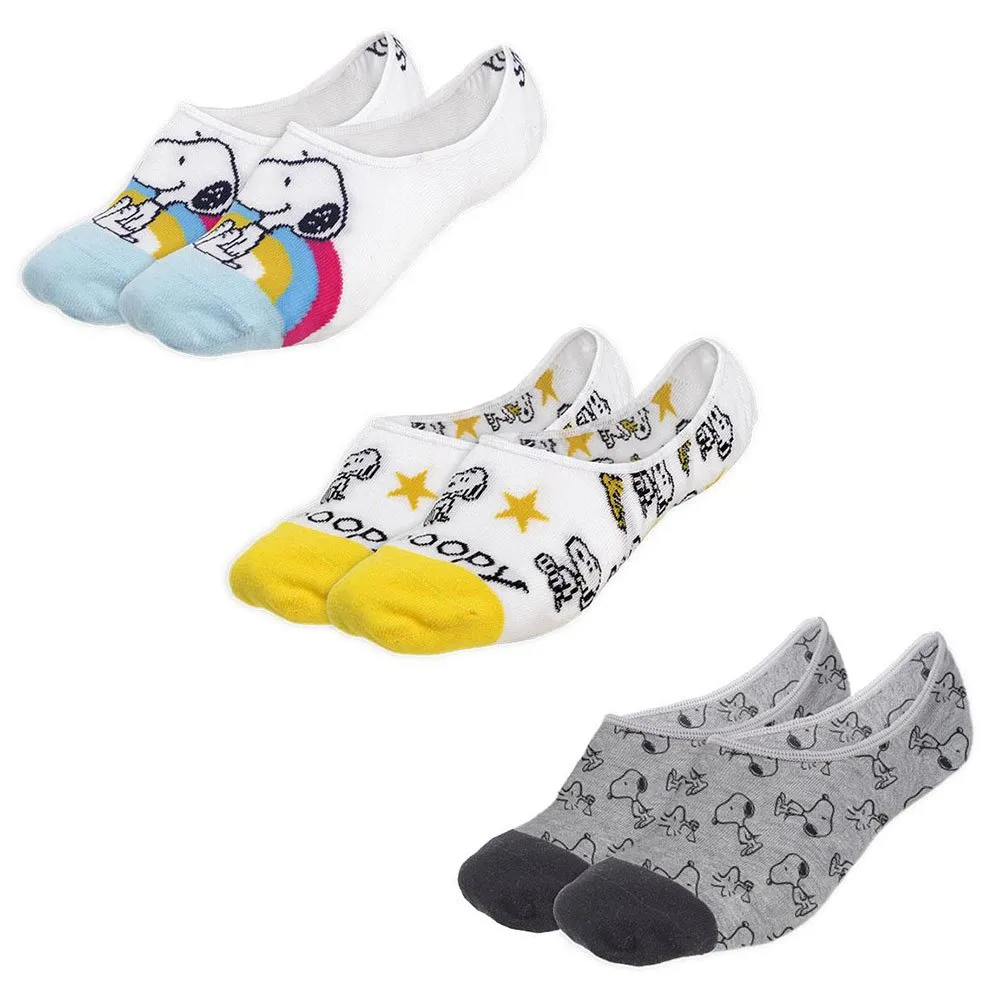 Cerda Group Snoopy Unsichtbare Socken 3 Paare, Multicolor, EU 36-40